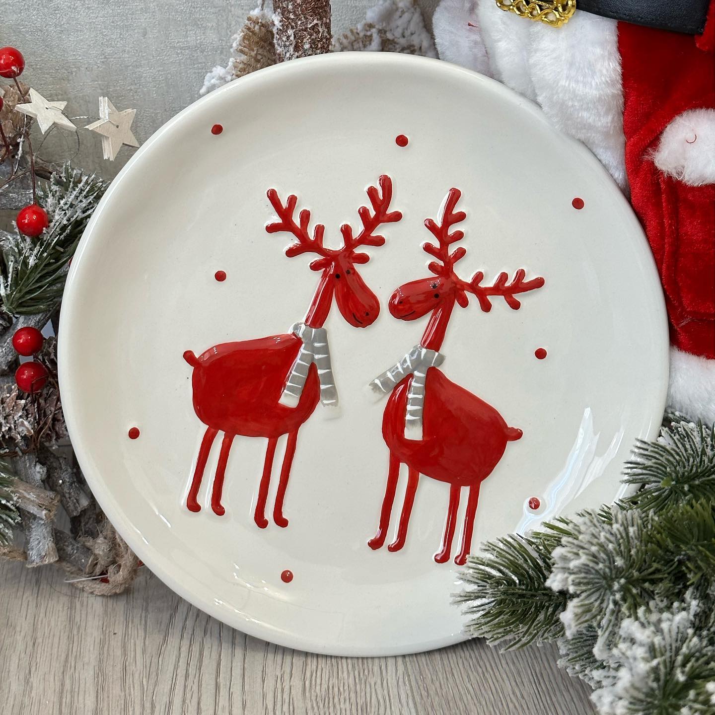 Conjunto de Porcelana Natalino com 5 Peças