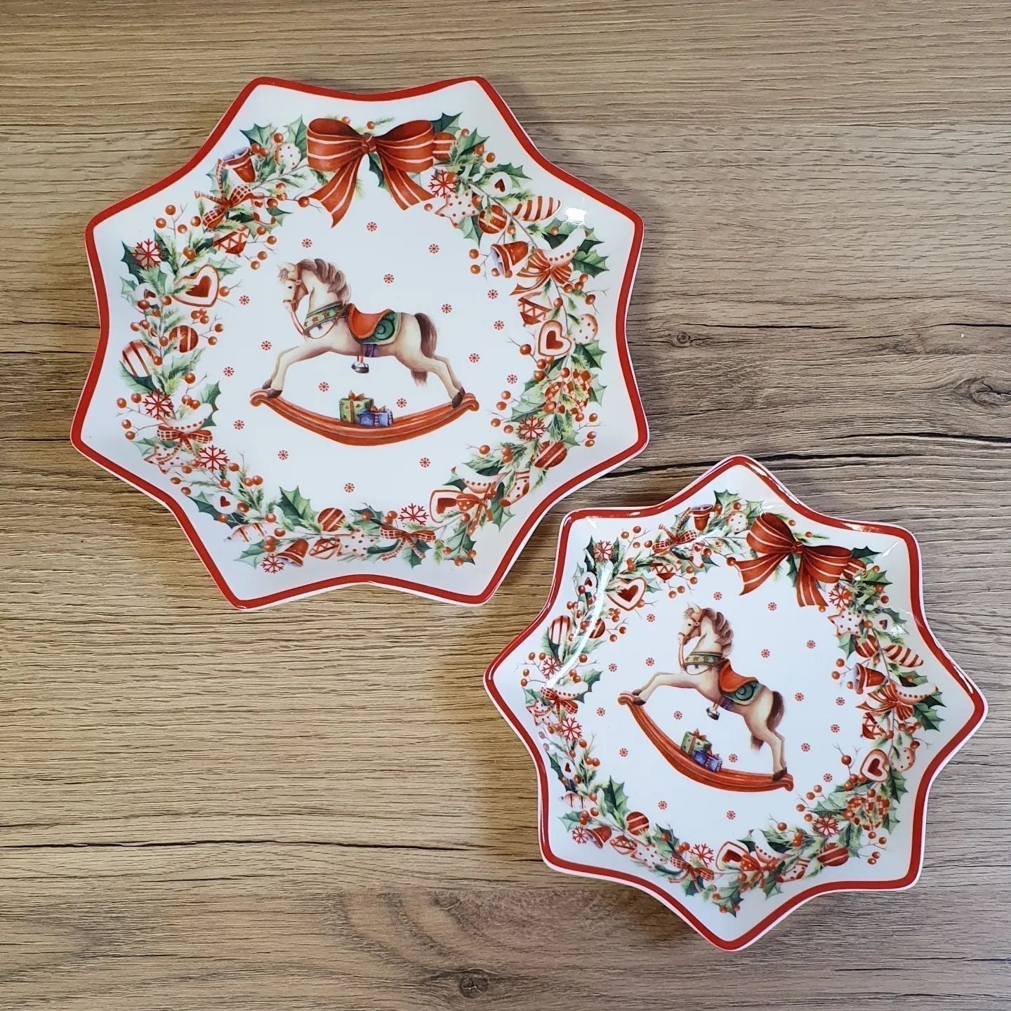 Conjunto de Porcelana Natalino com 9 Peças