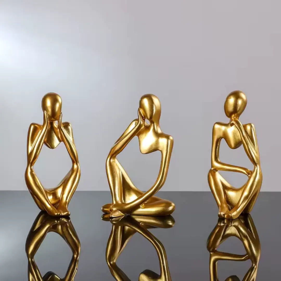Escultura Trio Decorativo Pensador Abstrato