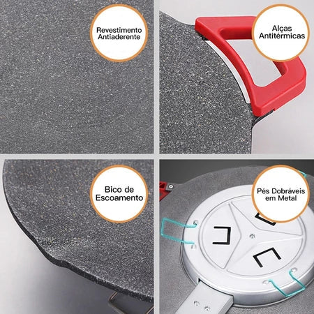 PowerGrill - Grill Elétrico Antiaderente de Pedra Vulcânica Maifan Stone - Entrega Grátis