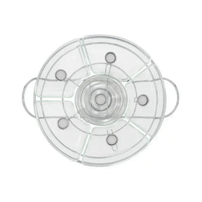 Rechaud Giratório Com 6 Compartimentos Aço Inox e Vidro 52cm