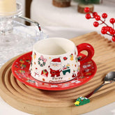 Caneca Casal Natalino com Colher Decorada