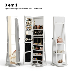 Espelho Porta Joias 360° com Organizador Interno