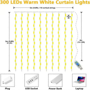 Cortina de Luzes LED Natalinas - Magia e Encanto em Sua Casa