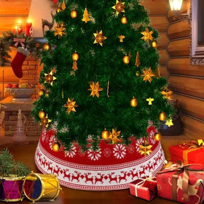 Saia Árvore de Natal Base De PVC, Floco De Neve E Alce 60x30cm