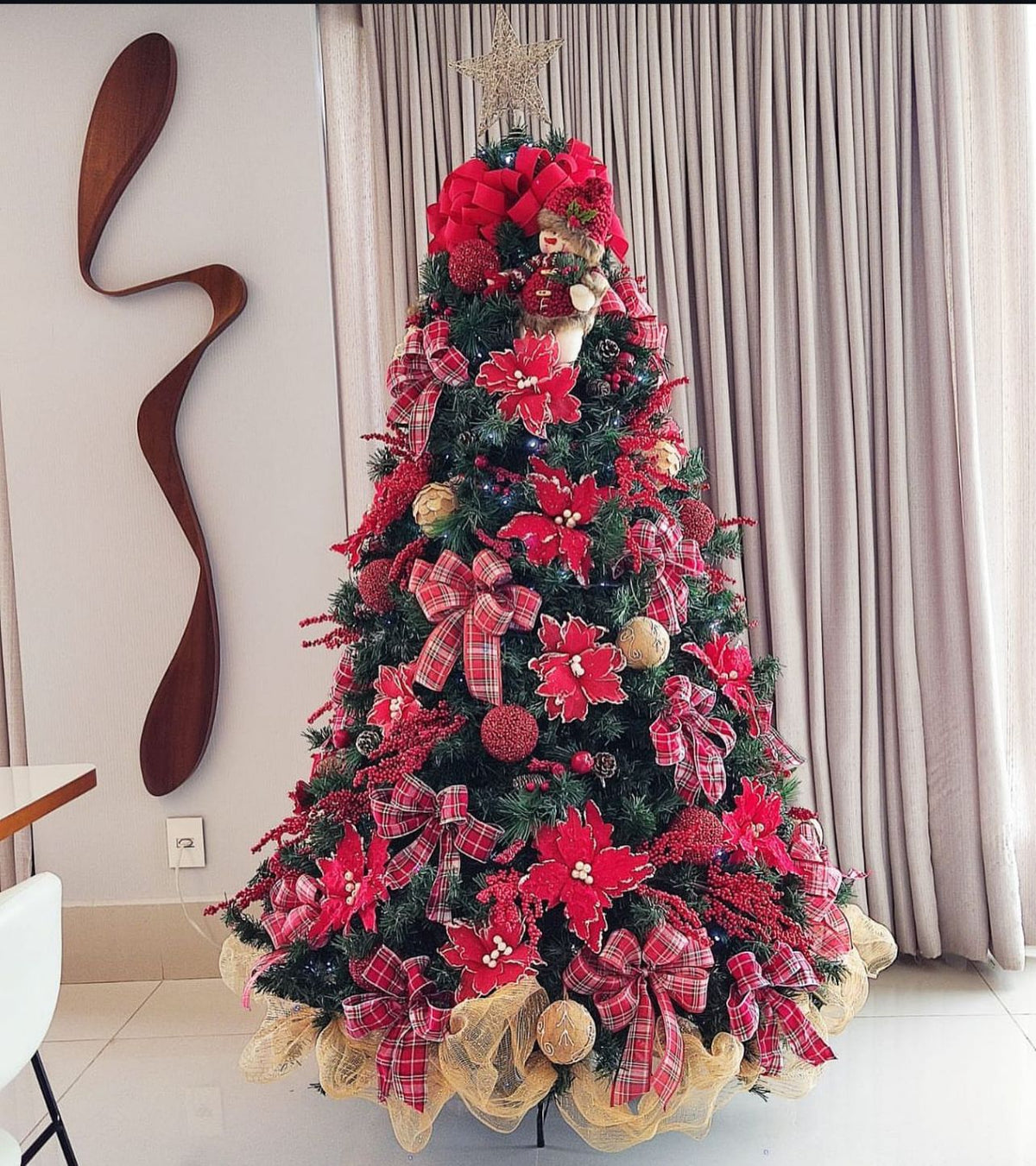 Árvore de Natal + Decoração 360º Laços Inclusa