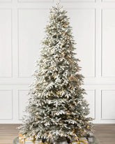 Árvore de Natal Nevada Frosted Fraser com Galhos Articulados, Suporte Metálico e Micro LEDs Embutidos