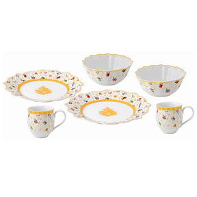 Aparelho de Jantar Natalino Dourado - 6 Peças