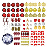 Kit 125 Enfeites Para Árvores De Natal Pendentes Bolinha Pisca Pisca Led