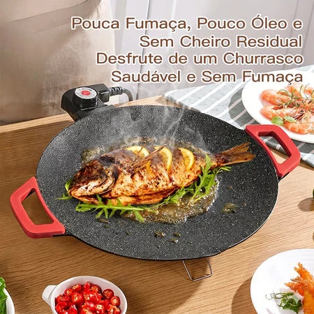 PowerGrill - Grill Elétrico Antiaderente de Pedra Vulcânica Maifan Stone - Entrega Grátis