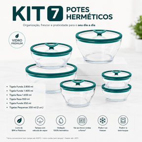 Potes Herméticos de Vidro 7 Peças
