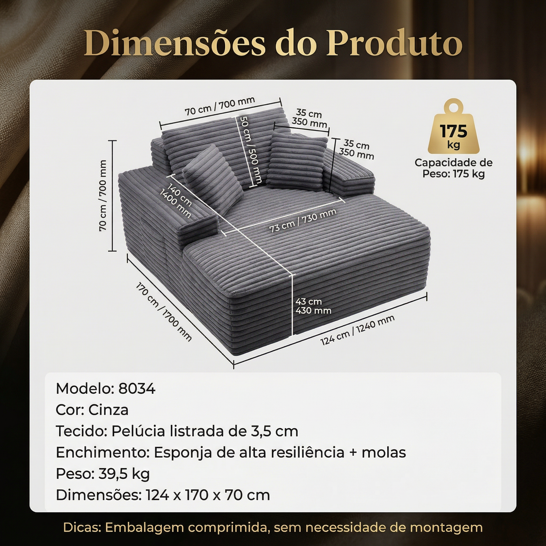 Poltrona de Descanso Nuvem Expansível + 2 Almofadas
