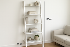 Estante Escada Branca 5 Prateleiras 180cm Madeira