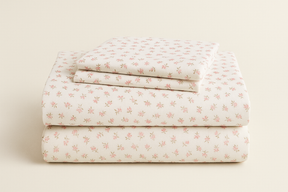 Jogo de Cama Solteiro Floral Rosa e Branco - 2 Peças