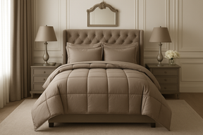 Edredom Queen Premium Taupe - Pluma Sintética Luxo