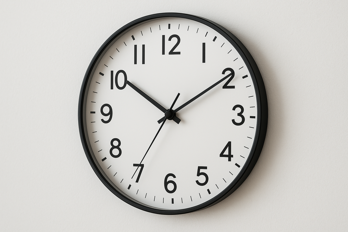 Relógio de Parede Minimalista Silencioso 30cm Branco e Preto