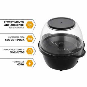 Pipoqueira Elétrica 2 em 1 Antiaderente 65g 110v/220v