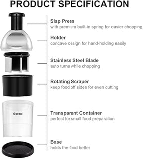 2026 Geedel Manual Food Chopper,2026 Prep Essential! Easily Chop Onions, Garlic, Veggies,BPA Free,Easy Clean